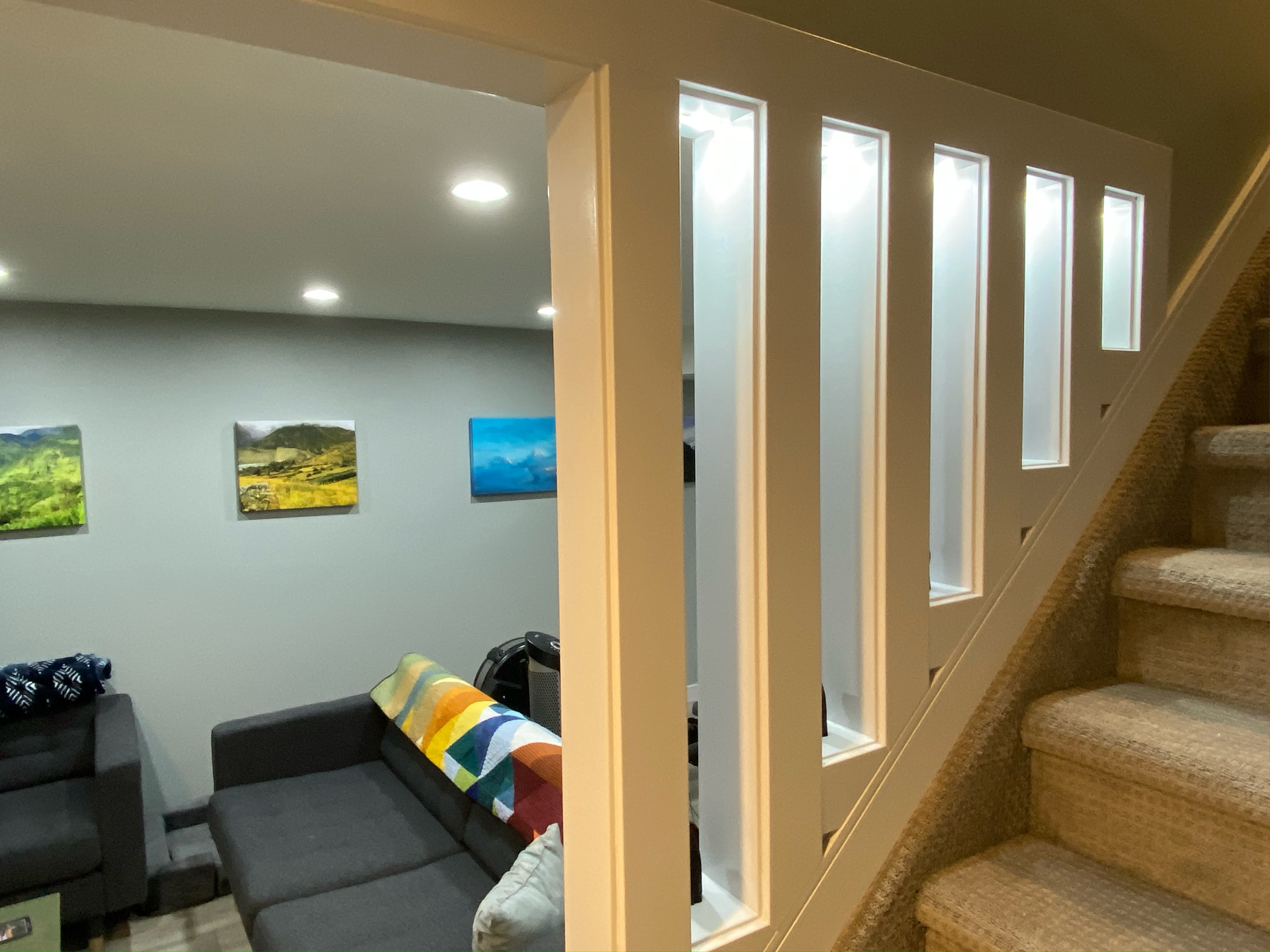 Staircase slats with lighting